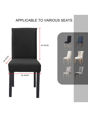 Intirilife Elastische Stuhlhusse Stuhlüberzug in 6x Gemustert Schwarz
