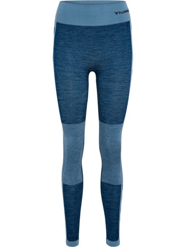 Hummel Sportleggings "Clea Seamless Mid Waist Tights" in Blau