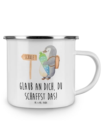Mr. & Mrs. Panda Teetasse Schulanfang Glaube mit Spruch in Weiß