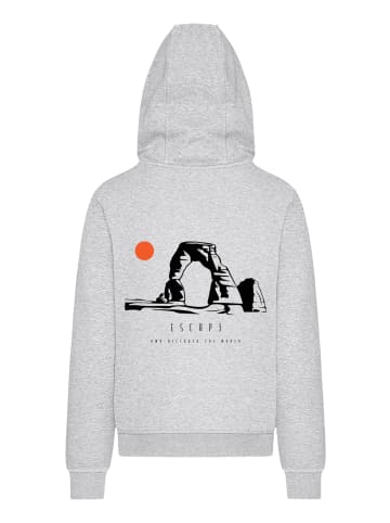 F4NT4STIC Hoodie Escape Discover the World Savannah in grau meliert