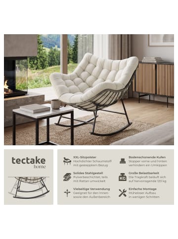tectake Schaukelstuhl Tami, 93 x 99,5 x 89 cm, beige