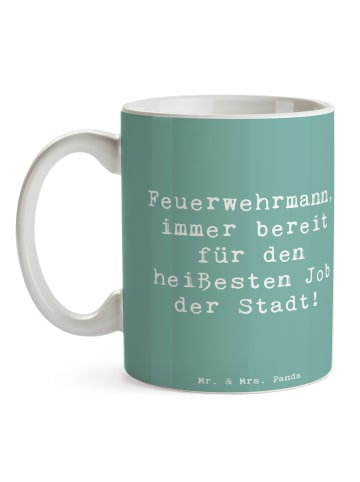 Mr. & Mrs. Panda Kaffeebecher Spruch Feuerwehrmann Held mit Spruch in Meeresbrise