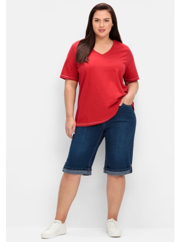 sheego Jeansbermudas in blue denim