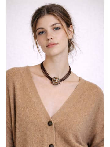 collezione alessandro Kurze Kette " Crystal " in braun