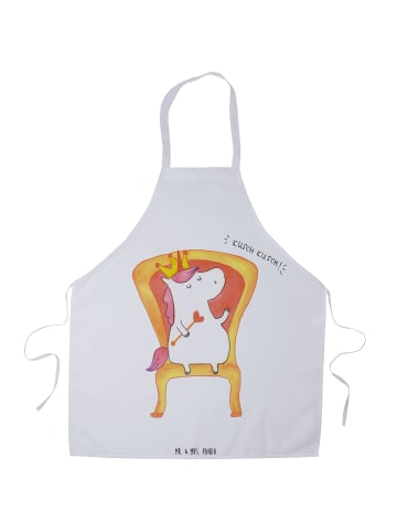 Mr. & Mrs. Panda Schürze Einhorn König ohne Spruch in Weiß