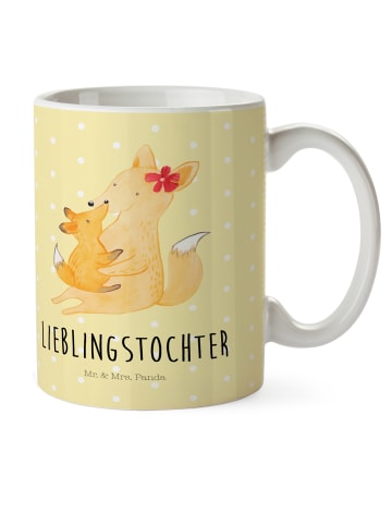 Mr. & Mrs. Panda Kindertasse Fuchs Mama mit Spruch in Gelb Pastell