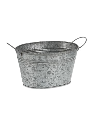 relaxdays 4x Zinkwanne in Silber - 4 l