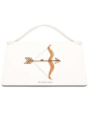 Mr. & Mrs. Panda Holzschild Sternzeichen Schütze ohne Spruch in Weiß