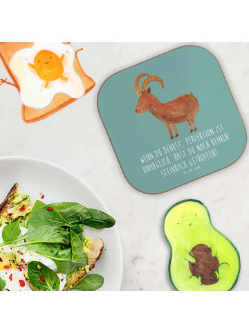 Mr. & Mrs. Panda Untersetzer Steinbock Perfektion mit Spruch in Meeresbrise