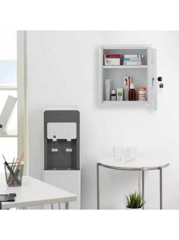 relaxdays Medizinschrank in Weiß/ Grün - (B)31,5 x (H)36 x (T)10 cm