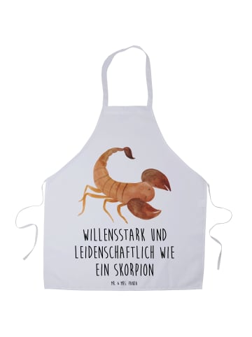 Mr. & Mrs. Panda Schürze Sternzeichen Skorpion mit Spruch in Weiß