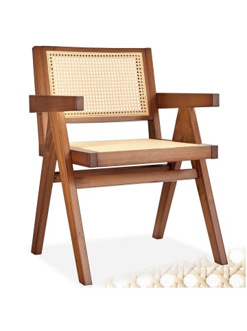 tectake Armlehnstuhl im Boho-Stil, 59 x 56,5 x 82,5 cm, Belastbarkeit 120 kg