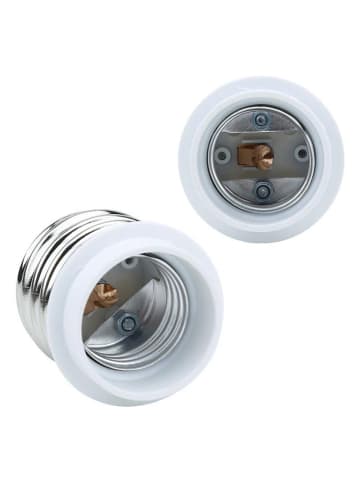 Intirilife 4er Set Lampenadapter E40 auf E27 in WEISS