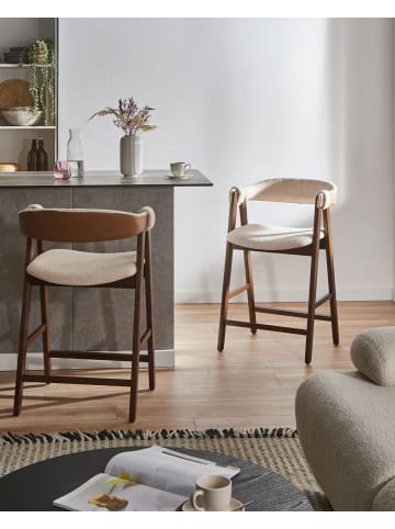 Beliani 2-tlg Barhocker DAY in Beige/Braun