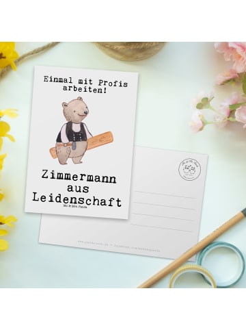 Mr. & Mrs. Panda Grußkarte Zimmermann Leidenschaft mit Spruch in Weiß