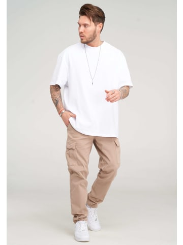 behype Cargo-Hose - BHMATOLA Jogger-Hose Jeanshose Stoffhose in Beige