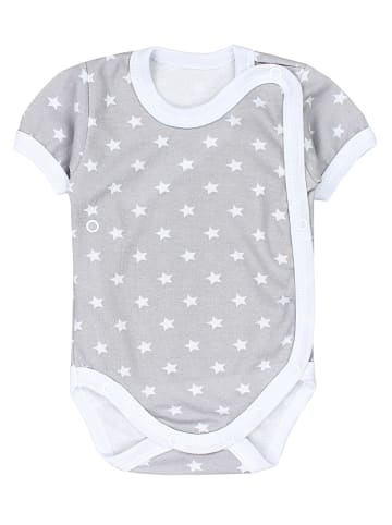 TupTam Baby Jungen Kurzarm Wickelbody 5er Set in grau