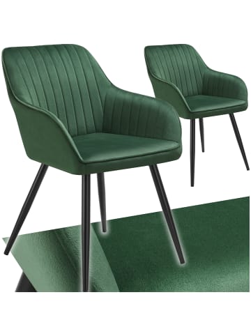 tectake Polstersessel gepolstert, in Samtoptik, gesteppt, 58 x 62 x 82 cm
