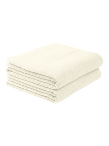 Schiesser 2er-Set: Duschtücher Turin in Offwhite