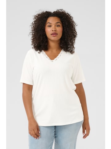 KAFFE curve Kurzarm-Bluse KCfananda Regular fit in Chalk CC.