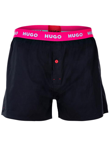 HUGO Web-Boxershorts 3er Pack in Schwarz (Black)