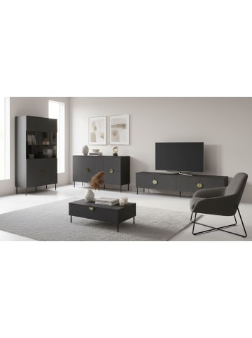 Feldmann-Wohnen Wohnzimmer-Set 4-teilig Mond anthrazit 565 / 66 / 187cm