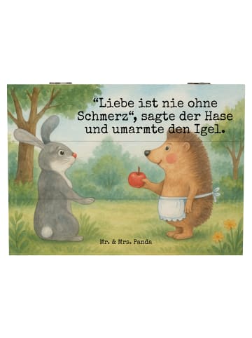 Mr. & Mrs. Panda Geschenkbox Hase Igel Design mit Spruch in Weiß