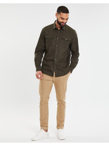 Threadbare Freizeithemd THB Shirt L/Slv Collins in Khaki