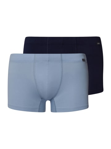 Hanro 2er-Pack Retro Boxershorts Cotton Essentials in deep navy/sea breeze