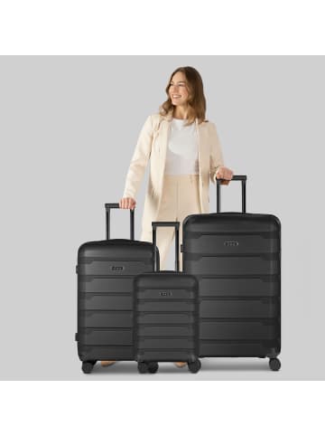 D&N South Dakota 4 Rollen Kofferset 3-teilig mit Dehnfalte in black