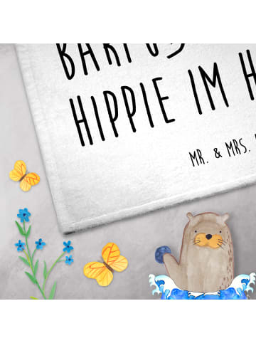 Mr. & Mrs. Panda Handtuch Sommer Hippie mit Spruch in Weiß