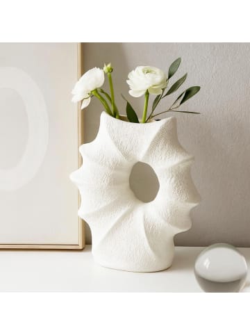Home&Styling Collection Porzellanvase in Muschelform MURI in Weiß, (B) 7 x (H) 23,5 x (L) 21 cm