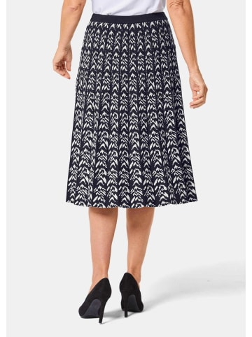 GOLDNER Kurzgröße:  Hochwertiger Jacquard-Strickrock in schwarz / weiß / gemustert