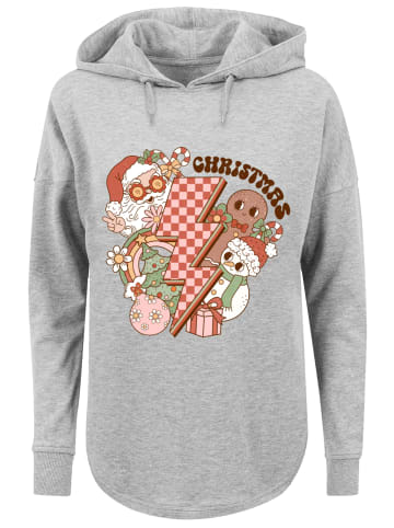 F4NT4STIC Oversized Hoodie Groovy Weihnachten Flash Cozy Vibes in grau