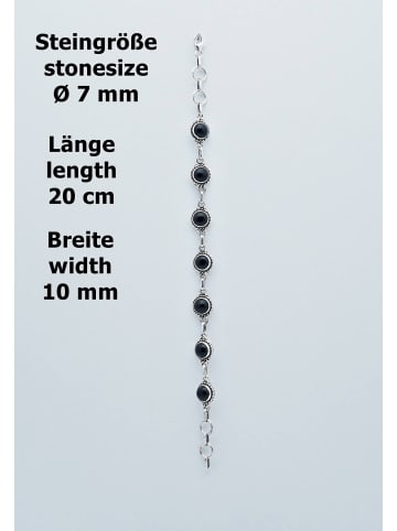 mantraroma 925er Silber - Armbänder (L) 20 cm mit Onyx