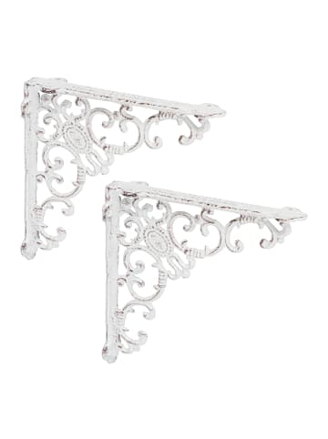 relaxdays 8 x Regalwinkel Träger in Weiß