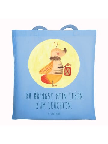 Mr. & Mrs. Panda tote bag Glühwürmchen mit Spruch in Sky Blue