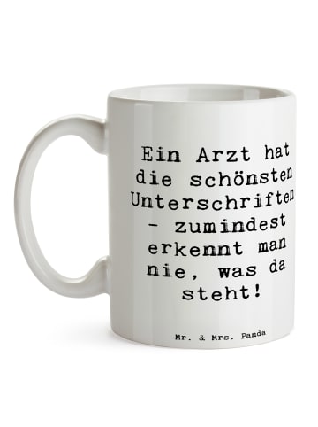 Mr. & Mrs. Panda Kaffeetasse Spruch Arzt Unterschrift mit Spruch in Weiß