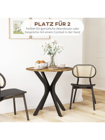 HOMCOM Esstisch in Rustikal-Braun 78L x 78B x 75H cm