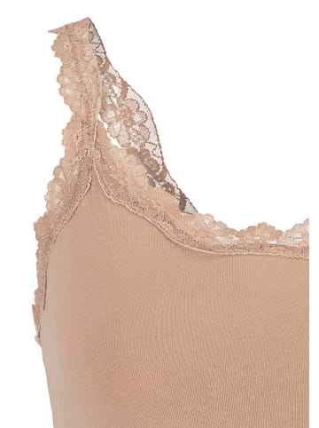 LASCANA Unterhemd in beige, schwarz