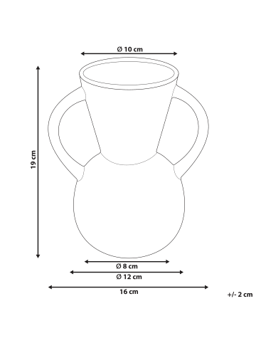 Beliani Blumenvase ORESTIADA in Braun - (W) 16 x (H) 19 x (L) 12 cm