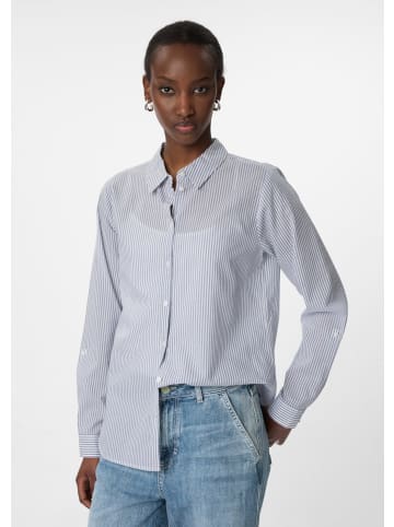 comma CI Bluse langarm in Weiß-blau