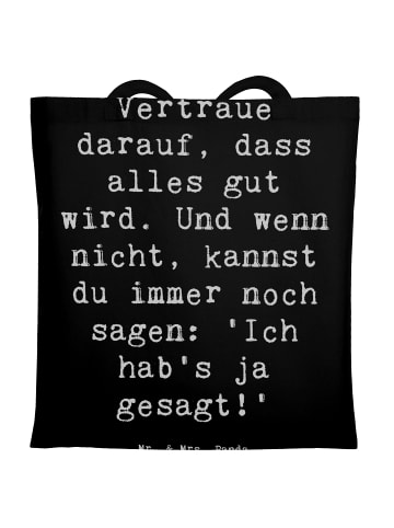 Mr. & Mrs. Panda Tüte Spruch Schutz & Vertrauen mit Spruch in Schwarz