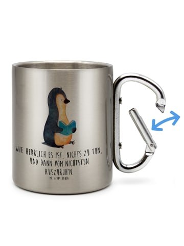 Mr. & Mrs. Panda Tasse Pinguin Buch mit Spruch in Silber