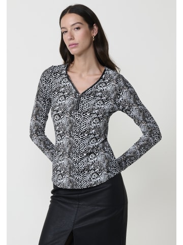 KOROSHI Langärmliges bedrucktes Damen-T-Shirt in SCHWARZ