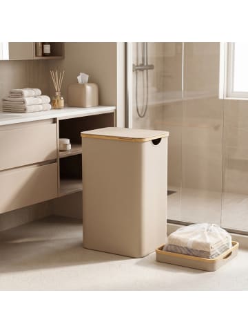 SONGMICS Wäschekorb Roxanne in Kamelbraun - (B)32 x (H)70.5 x (T)42 cm
