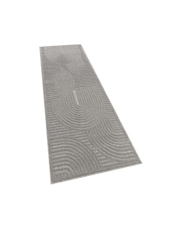 KADIMA DESIGN Teppich Kurzflor Struktur Wohnzimmer in Grau