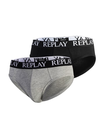 Replay Replay Slip REPLAY SLIP Basic Cuff Logo im praktischen 2er Pack in multicolor