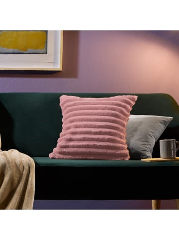 Erwin Müller Fleece, Microfaser Kissenhülle 2er-Pack Aosta in rosenholz