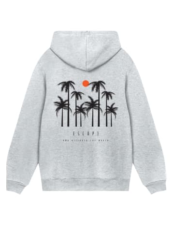 F4NT4STIC Hoodie Escape Discover the World Palm Trees in grau meliert